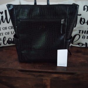 Freshly Picked Ebony Croc Minimalist Bag